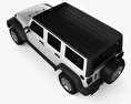 Jeep Wrangler JK Unlimited 5door 2014 Modello 3D vista dall'alto