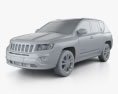 Jeep Compass 2016 3d model clay render