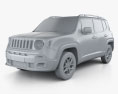 Jeep Renegade Latitude 2018 3d model clay render
