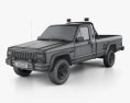 Jeep Comanche MJ 1992 3d model wire render