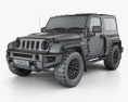 Jeep Wrangler Project Kahn JC300 Chelsea Black Hawk 2 puertas 2016 Modelo 3D wire render