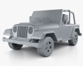 Jeep Wrangler TJ 2000 3d model clay render
