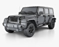 Jeep Wrangler Unlimited Sahara 2017 3d model wire render