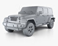 Jeep Wrangler Unlimited Sahara 2017 3d model clay render