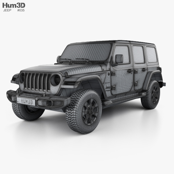 Jeep Wrangler Unlimited Sahara 2020 3D model - Vehicles on Hum3D