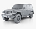 Jeep Wrangler Unlimited Sahara 2020 3d model clay render