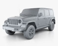 Jeep Wrangler Unlimited Rubicon 4门 2018 3D模型 clay render