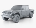 Jeep Gladiator (JT) Rubicon 2022 3d model clay render