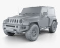 Jeep Wrangler Project Kahn JC300 Chelsea Black Hawk 2 puertas RHD con interior 2016 Modelo 3D clay render