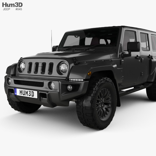 Jeep Wrangler Project Kahn Jc300 Chelsea Black Hawk 4 Turer Rhd Mit Innenraum 2016 3d Modell Fahrzeuge On Hum3d
