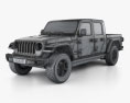 Jeep Gladiator Rubicon with HQ interior 2022 3d model wire render