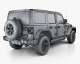 Jeep Wrangler 4 puertas Unlimited Rubicon con interior 2018 Modelo 3D
