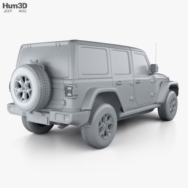 Jeep Wrangler 4-door Unlimited Rubicon with HQ interior 2020 3D model -  Vehicles on Hum3D
