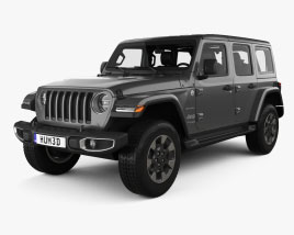 Jeep Wrangler Unlimited Sahara with HQ interior 2018 3D model