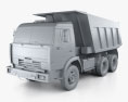 Kamaz 5511 ダンプトラック 1977 3Dモデル clay render