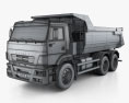 Kamaz 6520 自卸式卡车 2009 3D模型 wire render