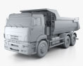 Kamaz 6520 덤프 트럭 2009 3D 모델  clay render