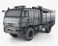 KamAZ 43502 Camion de Pompiers 2017 Modèle 3d wire render