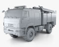KamAZ 43502 Feuerwehrauto 2017 3D-Modell clay render