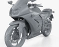 Kawasaki Ninja 250R 2011 3d model clay render