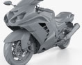 Kawasaki Ninja ZX-14R 2012 Modello 3D clay render