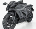 Kawasaki ZX-10R 2014 3d model wire render