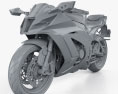 Kawasaki ZX-10R 2014 3d model clay render