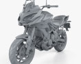 Kawasaki Versys 650 2018 3d model clay render