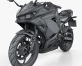 Kawasaki Ninja 400 2018 3d model wire render