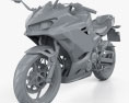 Kawasaki Ninja 400 2018 3d model clay render