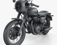 Kawasaki W800 Cafe 2019 3D-Modell wire render