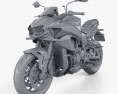 Kawasaki Z H2 2021 3d model clay render