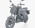 Kawasaki Z125 Pro 2021 3d model clay render