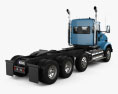 Kenworth T800 섀시 트럭 4축 2016 3D 모델  back view
