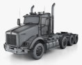Kenworth T800 Camião Chassis 4-eixos 2005 Modelo 3d wire render