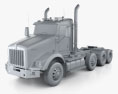 Kenworth T800 Chassis Truck 4-axle 2016 3d model clay render