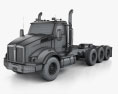 Kenworth T880 Chassis Truck 4-axle 2018 3d model wire render