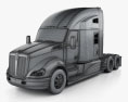 Kenworth T680 Tractor Truck with HQ interior 2016 3d model wire render