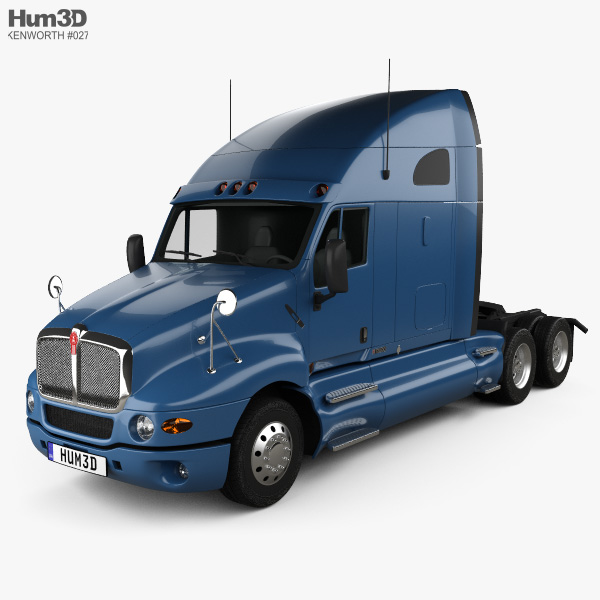 Kenworth T2000 Cabina Dormitorio Camión Tractor 2010 Modelo 3D