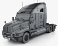 Kenworth T2000 Sleeper Cab Tractor Truck 2010 3d model wire render