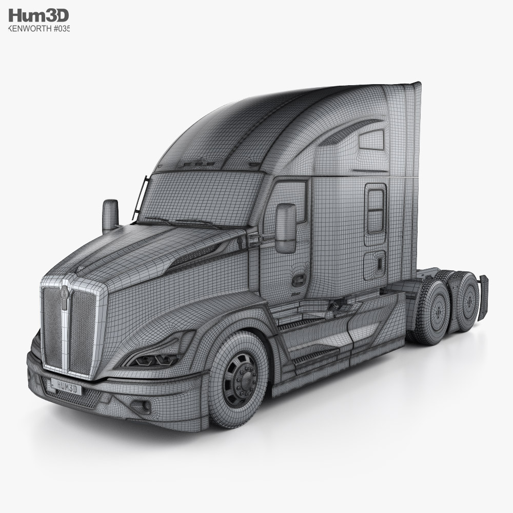 Kenworth T680 Sleeper Cab Tractor Truck 2022 3D model - Vehicles on Hum3D