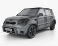 Kia Soul 2011 3d model wire render