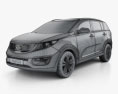 Kia Sportage 2013 3d model wire render