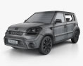 Kia Soul with HQ interior 2016 3d model wire render