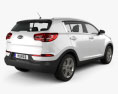 Kia Sportage with HQ interior 2013 3d model back view