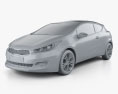 Kia Pro Ceed 2016 3D模型 clay render