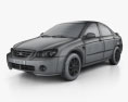 Kia Cerato (Spectra) 轿车 2004 3D模型 wire render