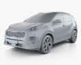 Kia Sportage GT-Line 2019 3d model clay render