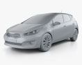 Kia Ceed EcoDynamics hatchback 2018 3d model clay render