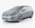 Kia Ceed SW GT Line 2018 3D模型 clay render